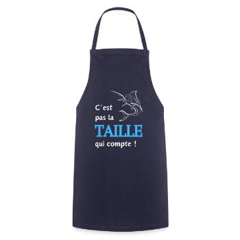 C'est pas la taille qui compte - Tablier de cuisine - marine - Devant - AI Model Male 185 dark (185cm)