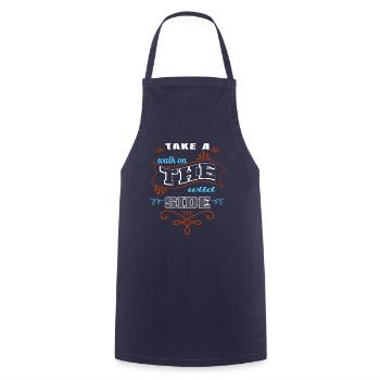 Awesome Joke Campsite Camping Funny Tshirt Geek - Cooking Apron - navy - Front - AI Model Male 185 dark (185cm)