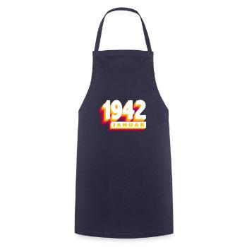 Janvier 1942 0 82 ans Homme Femme Anniversaire - Tablier de cuisine - marine - Devant - AI Model Male 185 dark (185cm)