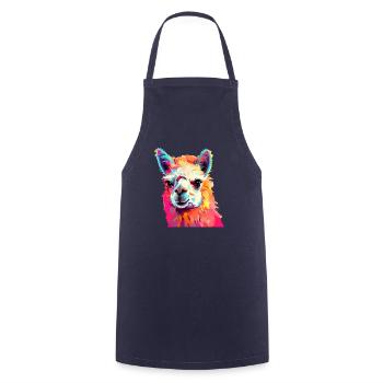 L’alpaga dans le Pop Art - Tablier de cuisine - marine - Devant - AI Model Male 185 dark (185cm)