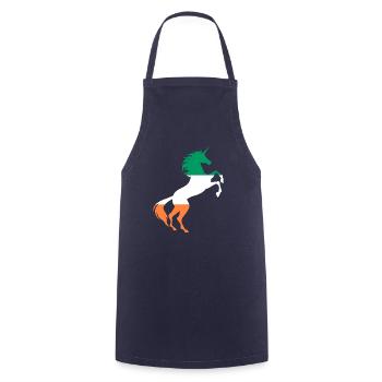 T-Shirt Drapeau Licorne Irlande Licorne Magique Irlandaise - Tablier de cuisine - marine - Devant - AI Model Male 185 dark (185cm)