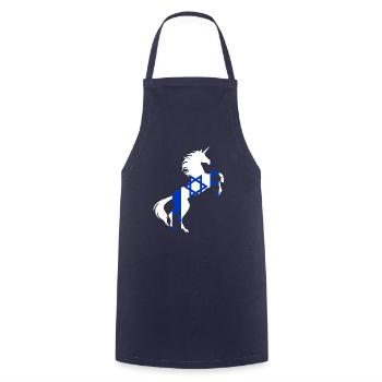 T-Shirt Drapeau Licorne Israël Licorne Magique Israël - Tablier de cuisine - marine - Devant - AI Model Male 185 dark (185cm)