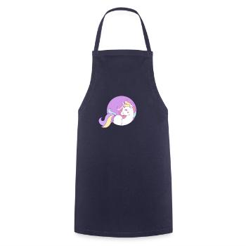 Cute Unicorn Rainbow Hair Gorgeous Magical Unicorn - Cooking Apron - navy - Front - AI Model Male 185 dark (185cm)