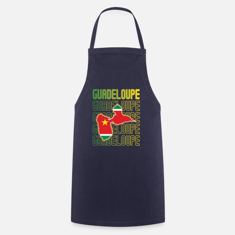 idee cadeau design drapeau de la guadeloupe - Tablier de cuisine - marine