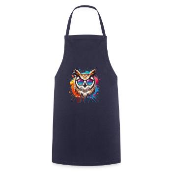 Funny Owl Clothing – Mode tendance pour - Tablier de cuisine - marine - Devant - AI Model Male 185 dark (185cm)