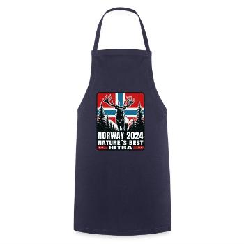 Norway 2024 Deer Moose Nature Hitra - Cooking Apron - navy - Front - AI Model Male 185 dark (185cm)