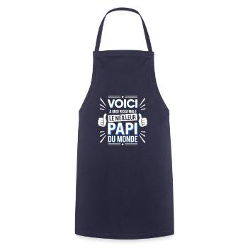 Here is the best grandpa in the world gift - Cooking Apron - navy - Front - AI Model Male 185 dark (185cm)