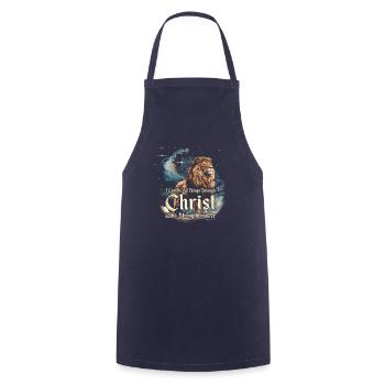 Philippians 4:13 I Can Do All Things - Strength - Cooking Apron - navy - Front - AI Model Male 185 dark (185cm)