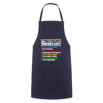 Christmas Bucket List Video Games Xmas Gamer - Cooking Apron - navy - Front - AI Model Male 185 dark (185cm)