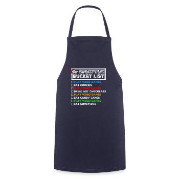 Christmas Bucket List Video Games Xmas Gamer - Cooking Apron - navy - Front - AI Model Male 185 dark (185cm)