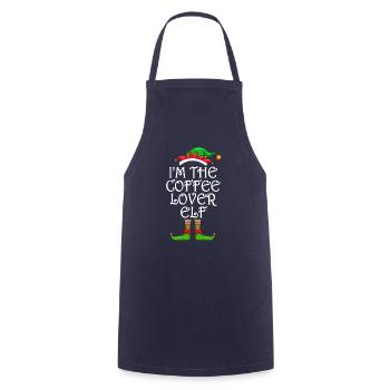 Je suis l’amoureux du café Chemise elfe assortie famille - Tablier de cuisine - marine - Devant - AI Model Male 185 dark (185cm)