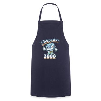 Vintage Depuis 2000 Classique 25ème Anniversaire Rétro - Tablier de cuisine - marine - Devant - AI Model Male 185 dark (185cm)