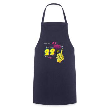 I'm Not 23, I'm 22 + Middle Finger - Retro 2002 - Cooking Apron - navy - Front - AI Model Male 185 dark (185cm)