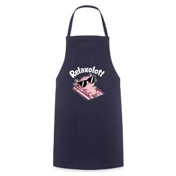 Relaxolotl Axolotl Pun Beach Summer Vacation - Cooking Apron - navy - Front - AI Model Male 185 dark (185cm)