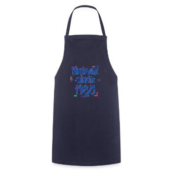 Vintage Since 1985 Graffiti Glitch 40ème anniversaire - Tablier de cuisine - marine - Devant - AI Model Male 185 dark (185cm)