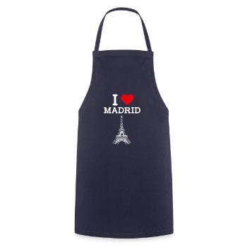 I Love Madrid Spain Lover Heart Flag Eiffel Tower - Cooking Apron - navy - Front - AI Model Male 185 dark (185cm)