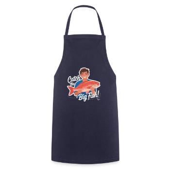 CATCH THE BIG FISH - Cooking Apron - navy - Front - AI Model Male 185 dark (185cm)