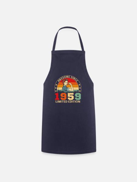 1959 Vintage Retro Frau Geburtstagsgeschenk - Kochschürze - Navy