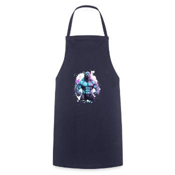 Muscles du grizzli - Tablier de cuisine - marine - Devant - AI Model Male 185 dark (185cm)