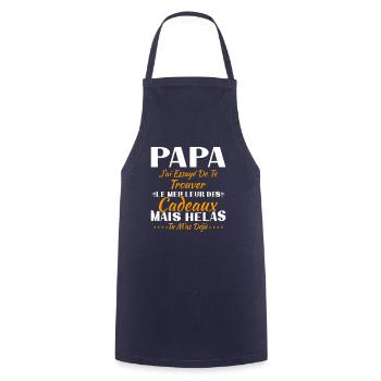 Daddy I tried to find you the best gift - Cooking Apron - navy - Front - AI Model Male 185 dark (185cm)