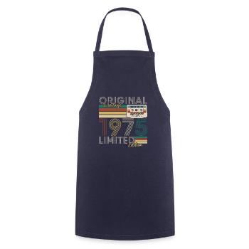 50 Years 1975 Vintage Retro Birthday Gift - Cooking Apron - navy - Front - AI Model Male 185 dark (185cm)