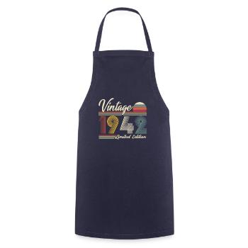 1942 Vintage Rétro Anniversaire Cadeau - Tablier de cuisine - marine - Devant - AI Model Male 185 dark (185cm)