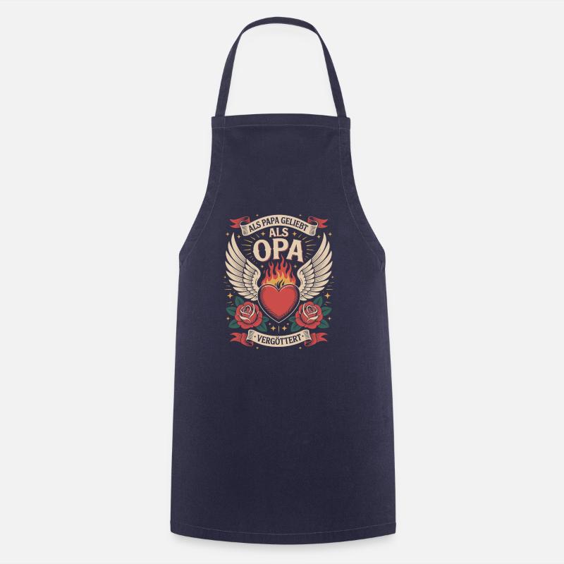 Opa Geschenk Geburtstag Spruch Lustig Geschenkidee - Kochschürze - Navy