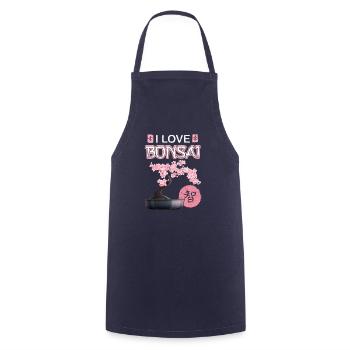 Bonsai Japanese Cherry Blossom Saying Gift Idea - Cooking Apron - navy - Front - AI Model Male 185 dark (185cm)