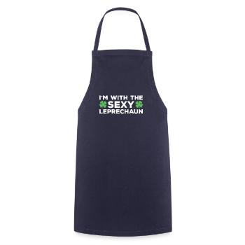 Je suis avec le lutin sexy Saint-Patrick - Tablier de cuisine - marine - Devant - AI Model Male 185 dark (185cm)