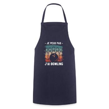 Je Peux Pas J'ai Bowling Quilleur - Tablier de cuisine - marine - Devant - AI Model Male 185 dark (185cm)