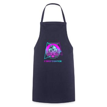 Retro Firefighter Firefighting - Cooking Apron - navy - Front - AI Model Male 185 dark (185cm)