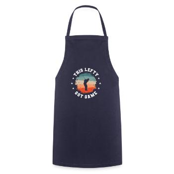 Ce gaucher a un jeu de golf - Tablier de cuisine - marine - Devant - AI Model Male 185 dark (185cm)