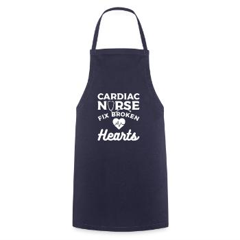 Cardiac Nurse Fix Broken Hearts Cardiologist - Cooking Apron - navy - Front - AI Model Male 185 dark (185cm)