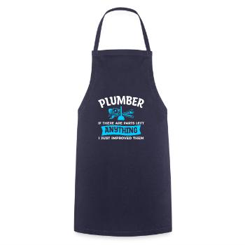 Plumber If There Are Parts Left Anything I Just - Cooking Apron - navy - Front - AI Model Male 185 dark (185cm)