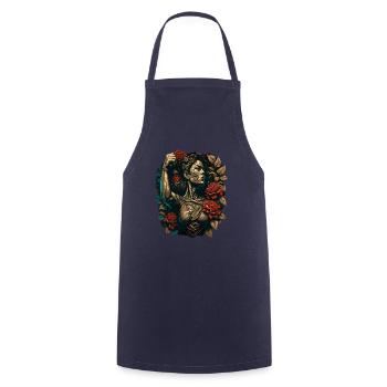 Strong Woman Mother Roses Mother's Day Gift - Cooking Apron - navy - Front - AI Model Male 185 dark (185cm)