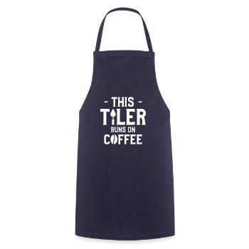 Dieser Fliesenleger läuft auf Kaffeefliesenfliesen - Kochschürze - Navy - Vorne - AI Model Male 185 dark (185cm)