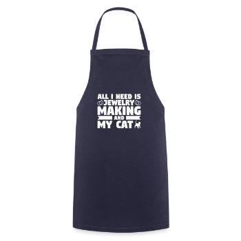 All I Need Is Jewelry Making And My Cat Jeweler - Cooking Apron - navy - Front - AI Model Male 185 dark (185cm)