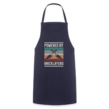Powered By Bricklayers Bricklaying Bricklayer - Cooking Apron - navy - Front - AI Model Male 185 dark (185cm)