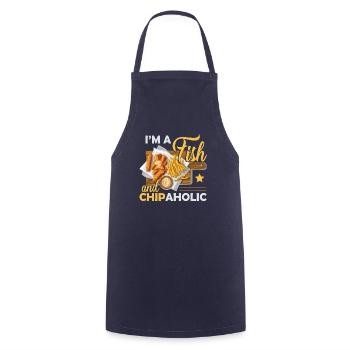 I'm A Fish And Chipaholic - Cooking Apron - navy - Front - AI Model Male 185 dark (185cm)