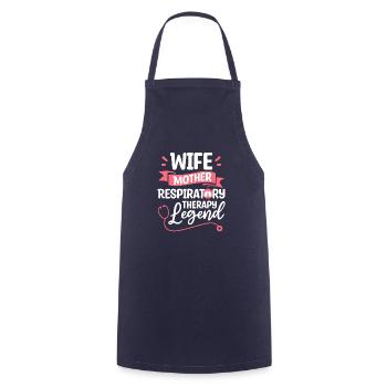 Wife Mother Respiratory Therapy Legend Therapist - Cooking Apron - navy - Front - AI Model Male 185 dark (185cm)