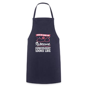 This Is What An Awesome Gynecologist Looks Like - Cooking Apron - navy - Front - AI Model Male 185 dark (185cm)