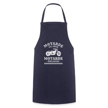 Motarde Un Jour Motarde Toujours Moto - Tablier de cuisine - marine - Devant - AI Model Male 185 dark (185cm)