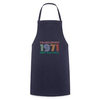1971 Vintage - Cooking Apron - navy - Front - AI Model Male 185 dark (185cm)