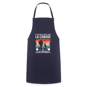 Je Suis Un Mec Simple J'aime La Chasse Et Les - Tablier de cuisine - marine - Devant - AI Model Male 185 dark (185cm)