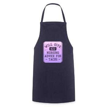 Will Give ICU Nursing Advice For Tacos CCRN Nurses - Cooking Apron - navy - Front - AI Model Male 185 dark (185cm)