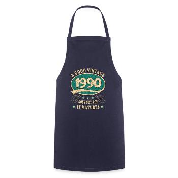 33rd Birthday 1990 33 Good vintage - Cooking Apron - navy - Front - AI Model Male 185 dark (185cm)