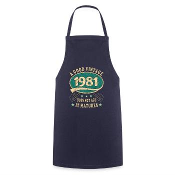 42nd Birthday 1981 42 Good vintage - Cooking Apron - navy - Front - AI Model Male 185 dark (185cm)