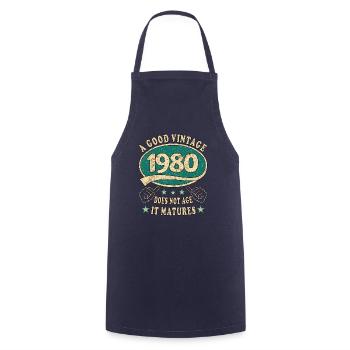 43rd Birthday 1980 43 Good vintage - Cooking Apron - navy - Front - AI Model Male 185 dark (185cm)
