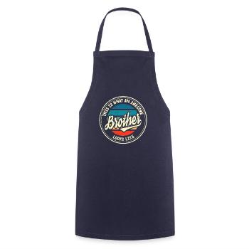 Meilleur Frère Rétro Frère Coeur Cadeau - Tablier de cuisine - marine - Devant - AI Model Male 185 dark (185cm)