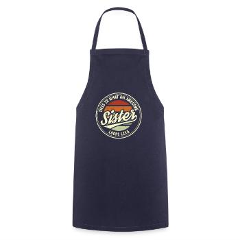 Best Sister Sister Heart Retro Sis Gift - Cooking Apron - navy - Front - AI Model Male 185 dark (185cm)